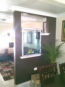 pecera , vidrio 3/8" forrada con angulo de 1 1/2"