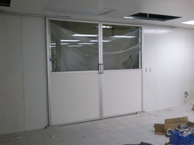 puertas corredizas con vidrio 1/4 y melamina blanca